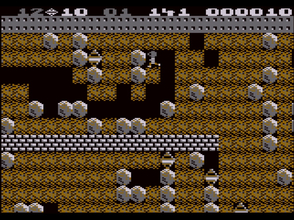 Gameplay of Boulder Dash for Atari 8 Bit